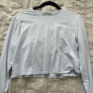 Baby blue long sleeve with open back